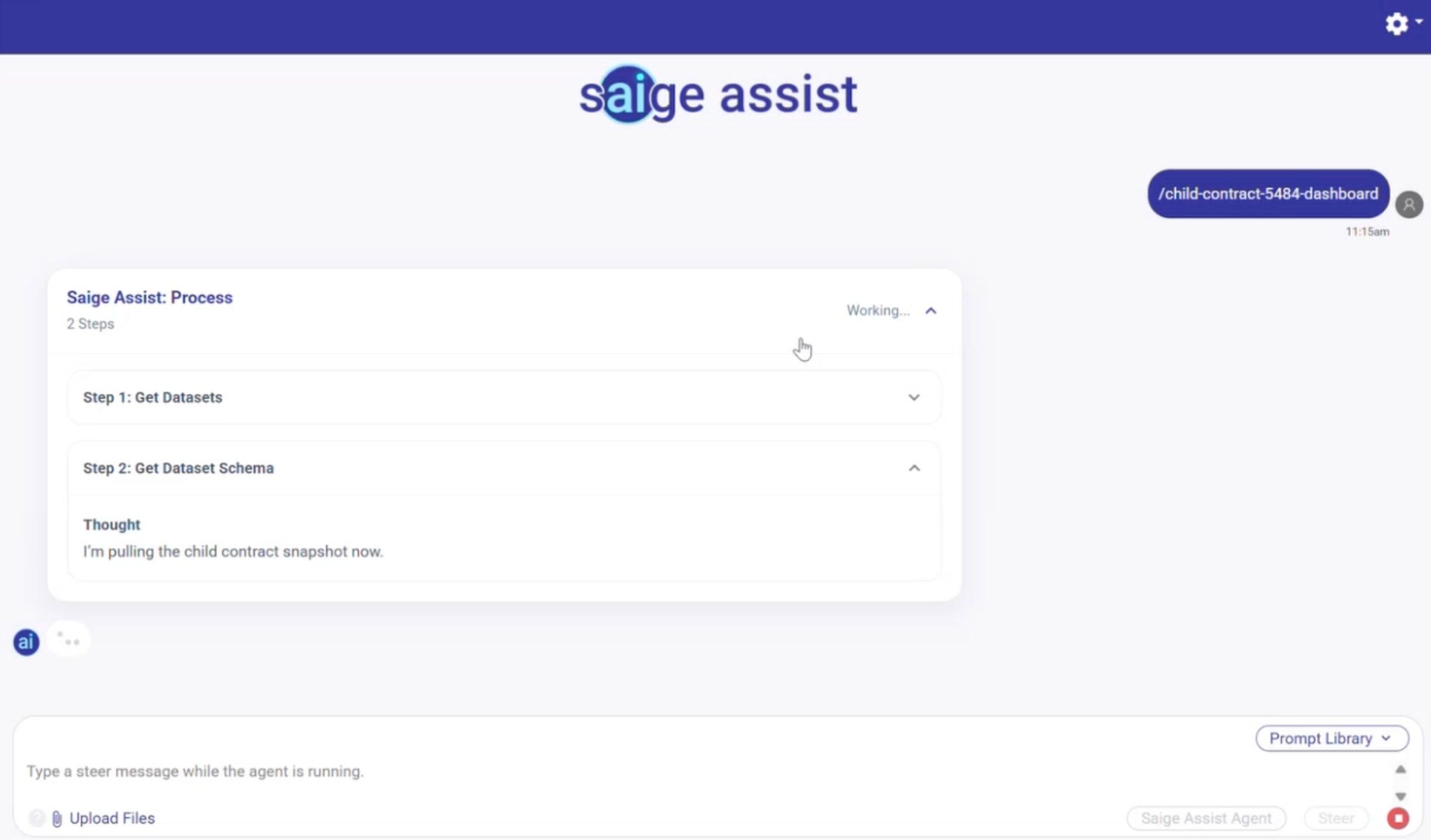 Running a skill from the Agent chat with a forward slash command